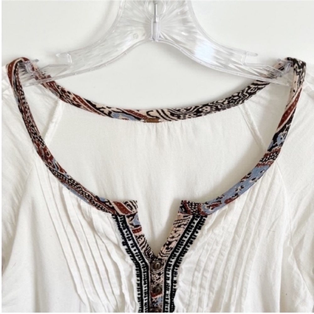Free People Meet Me in Marfa dress white embroidered pleated boho stretch mini - Picture 8 of 12